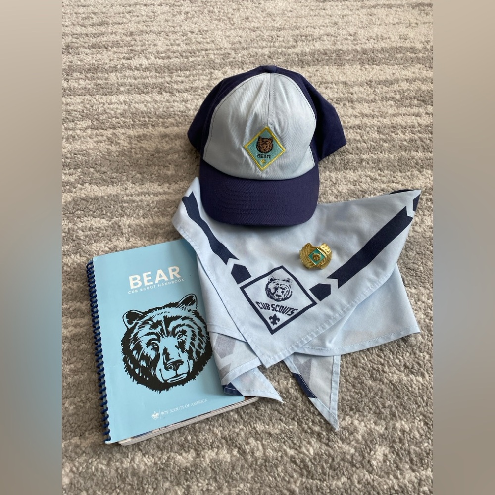 Cub Scouts Bear Hat Neckerchief, Slide and Handbook